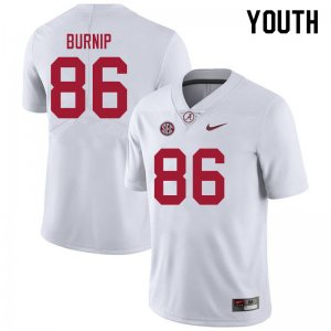 NCAA Youth Alabama Crimson Tide #86 James Burnip Stitched College 2021 Nike Authentic White Football Jersey FI17Q00LK